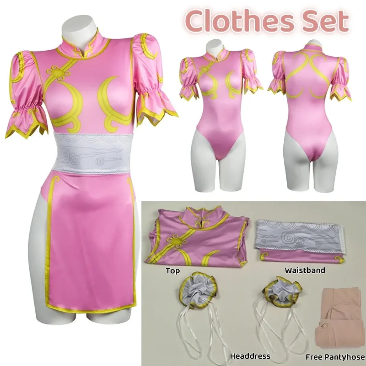 Pink Bunny Cheongsam Cosplay Set - Dresses - Cosplay - 8