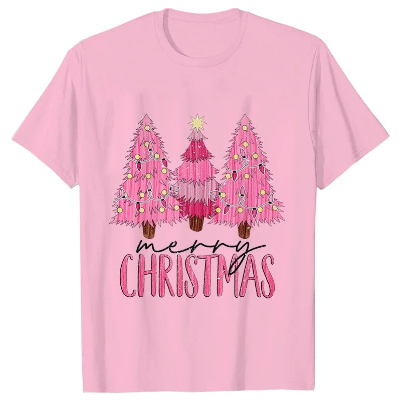 Pink Christmas Tree Graphic T-Shirt - Pink / S - T-Shirts - T-Shirts - 4 - 2024