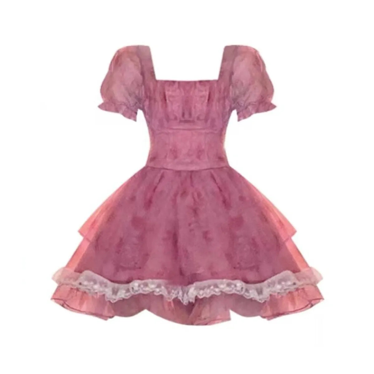 Pink Floral Short Party Dress - All Dresses - 17