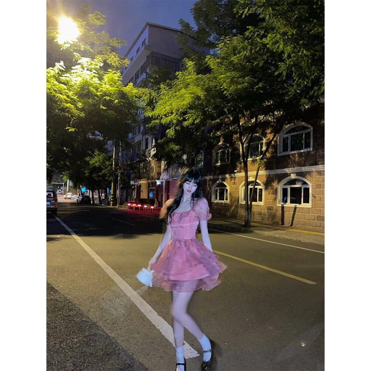 Pink Floral Short Party Dress - All Dresses - 7