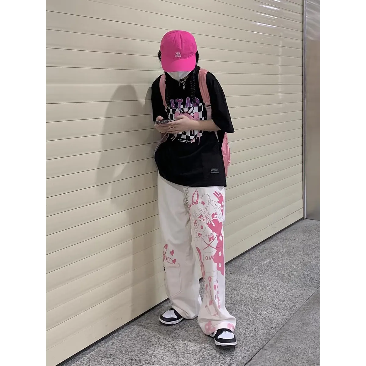 Cute Pink Girl Graffiti Jeans - Bottoms - 3