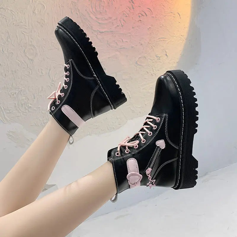 Platform Black & Pink High-Top Boots - Accessories - Shoes - 3 - 2024