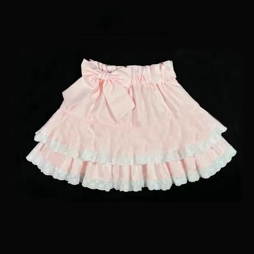 Pink Lace Mini Pleated Skirt - Y2K Aesthetic - Bottoms - 12
