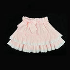 Pink Lace Mini Pleated Skirt - Y2K Aesthetic - Bottoms - 12