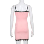 Pink Lace Strapless Dress - E-girl Streetwear - All Dresses - 11