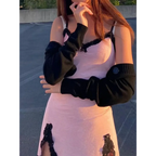 Pink Lace Strapless Dress - E-girl Streetwear - All Dresses - 4