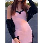 Pink Lace Strapless Dress - E-girl Streetwear - All Dresses - 5