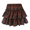 Japanese College Style Pink Plaid Skirt - High Waist Slim Goth - Bottoms - 6