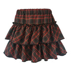 Japanese College Style Pink Plaid Skirt - High Waist Slim Goth - Bottoms - 6
