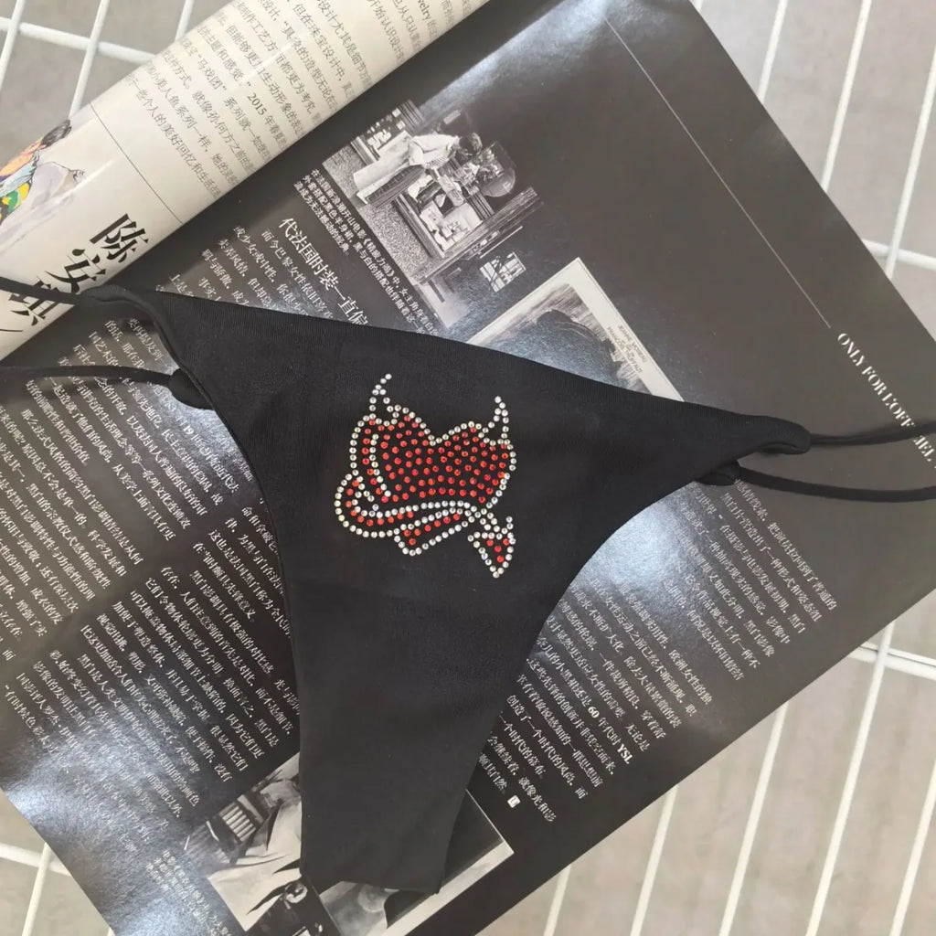 Pink Rhinestone Cat G-String – Kawaii Low Waist Thong Lingerie - Women’s Clothing & Accessories - Panties - 5