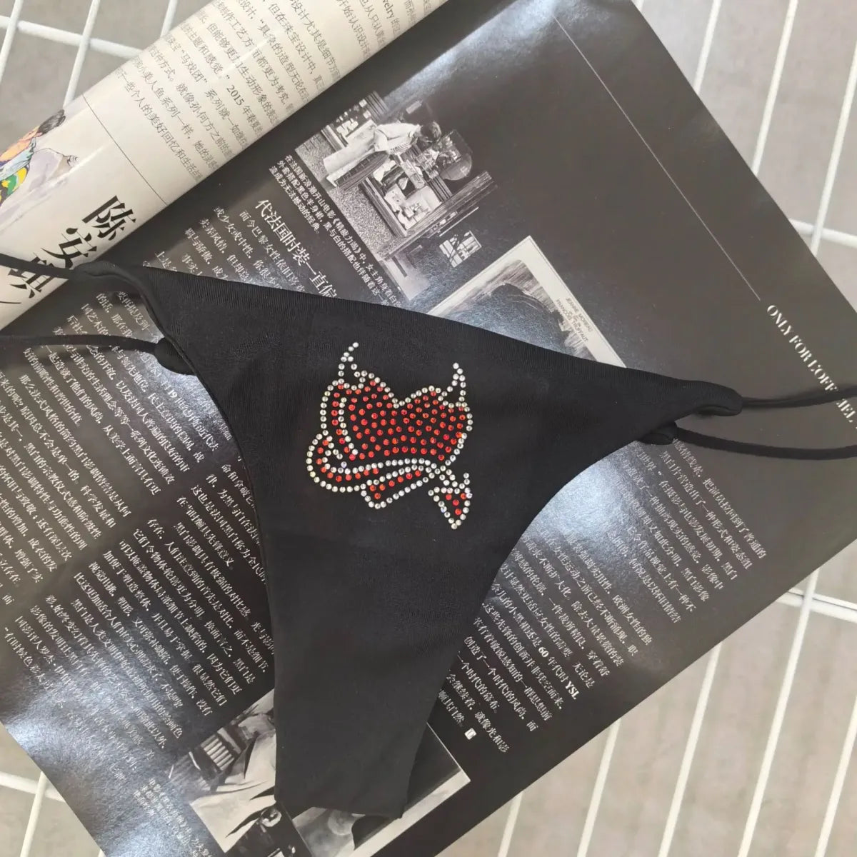 Pink Rhinestone Cat G-String – Kawaii Low Waist Thong Lingerie - Women’s Clothing & Accessories - Panties - 5