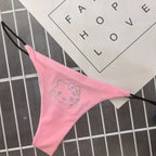 Pink Rhinestone Cat G-String – Kawaii Low Waist Thong Lingerie - Women’s Clothing & Accessories - Panties - 7