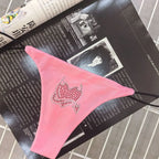 Pink Rhinestone Cat G-String – Kawaii Low Waist Thong Lingerie - Women’s Clothing & Accessories - Panties - 9