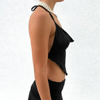 Pink Serenade Asymmetrical Tank – Chic Scalloped Edge Crop Top - Women’s Clothing & Accessories - 5