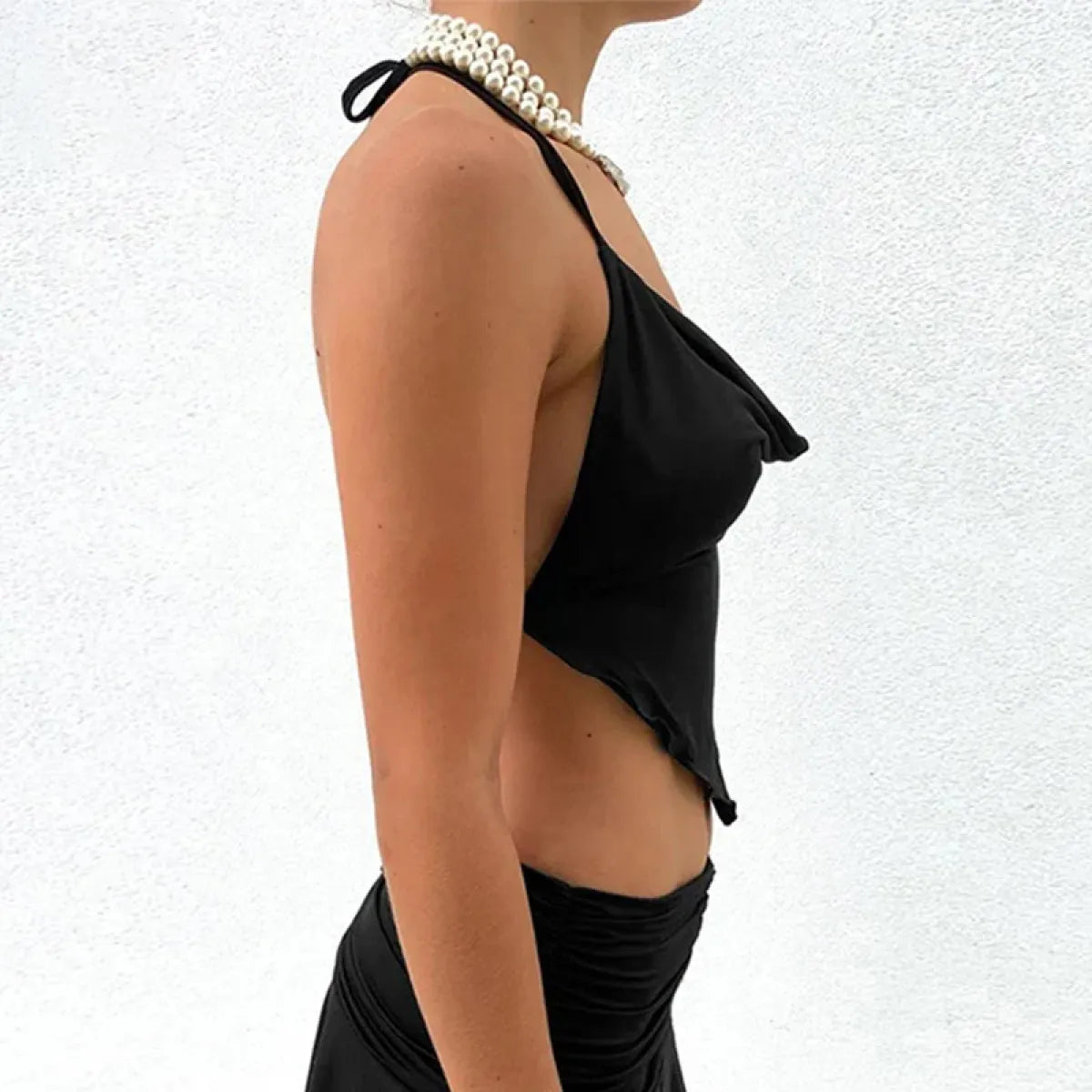 Pink Serenade Asymmetrical Tank – Chic Scalloped Edge Crop Top - Women’s Clothing & Accessories - 5