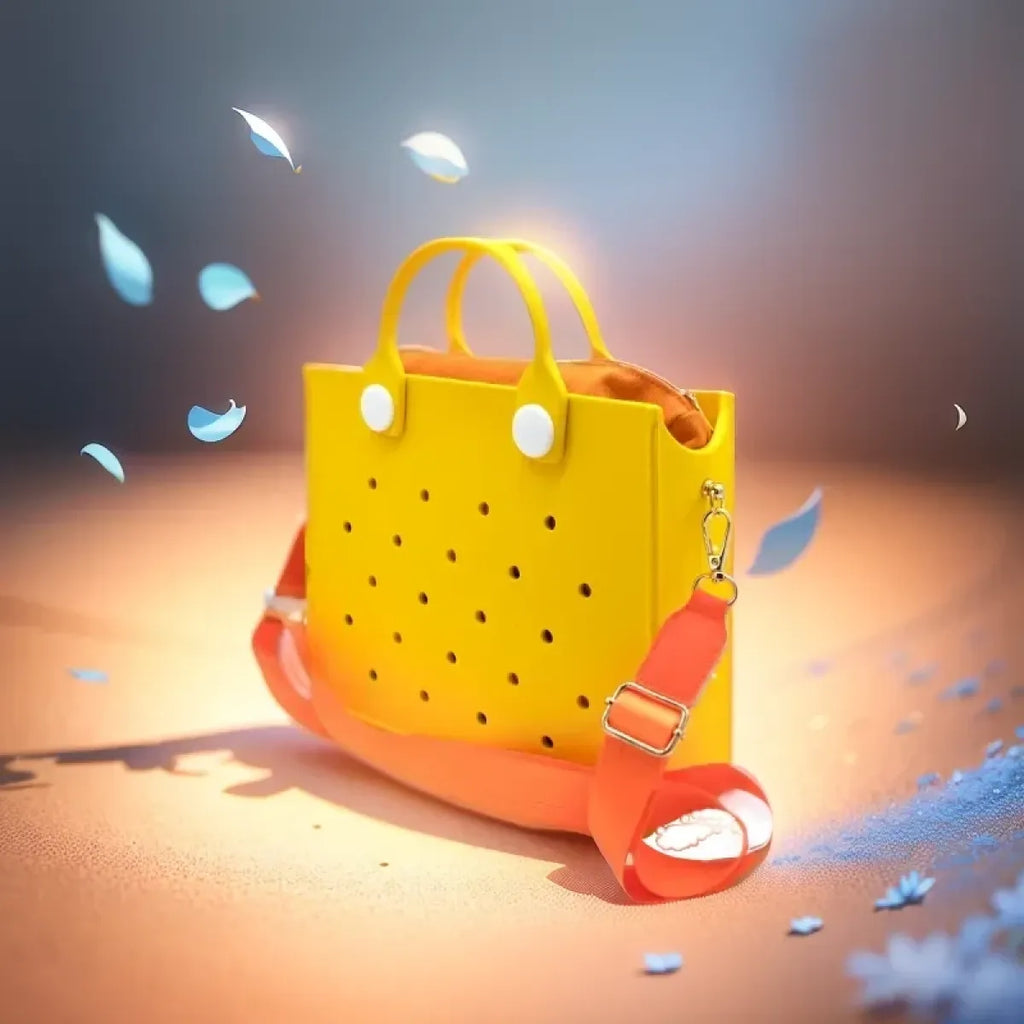 Purple EVA Charm Tote Bag with Pink Strap - Harajuku Style - Shoulder Bag - 4