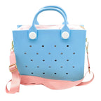 Purple EVA Charm Tote Bag with Pink Strap - Harajuku Style - Shoulder Bag - 12