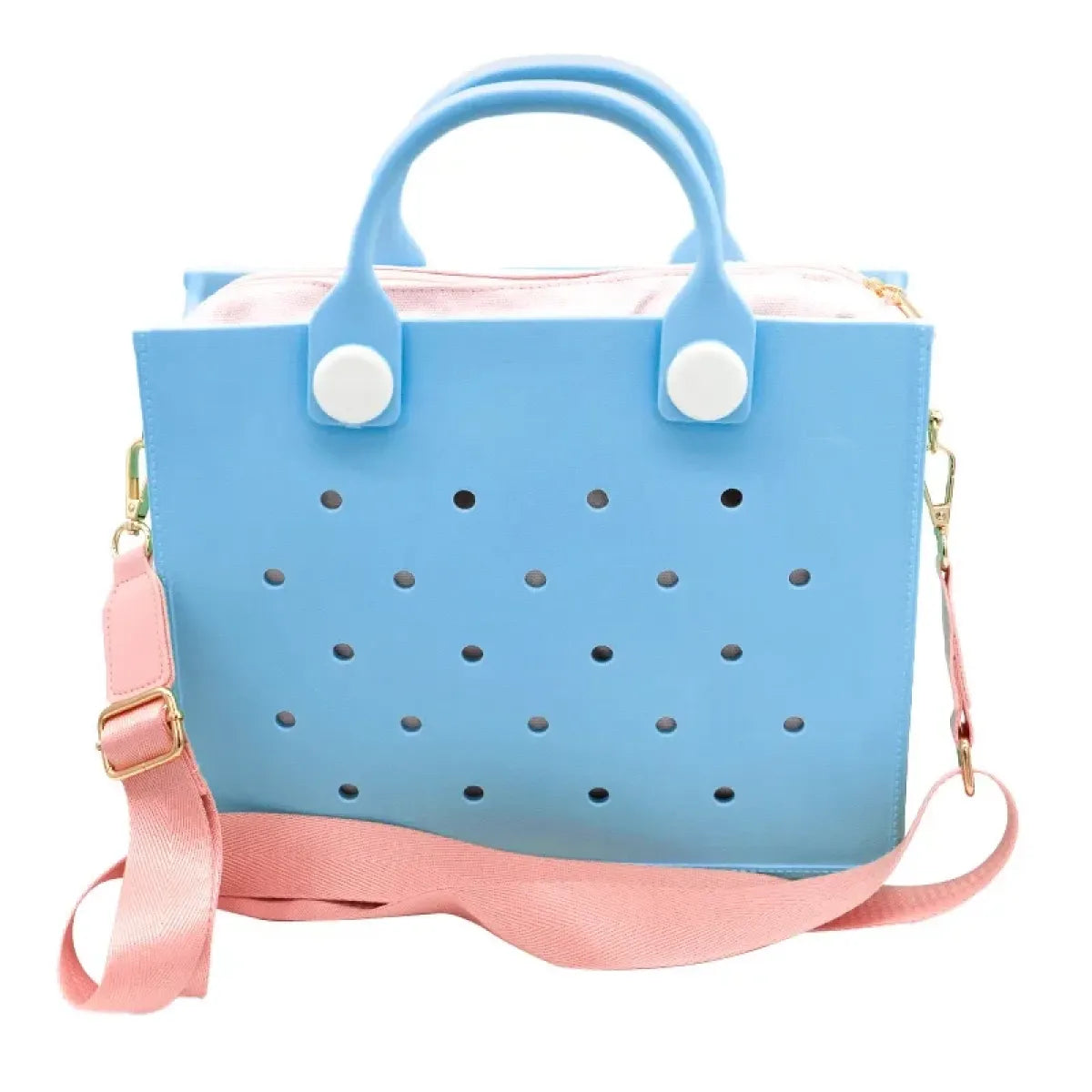 Purple EVA Charm Tote Bag with Pink Strap - Harajuku Style - Shoulder Bag - 12