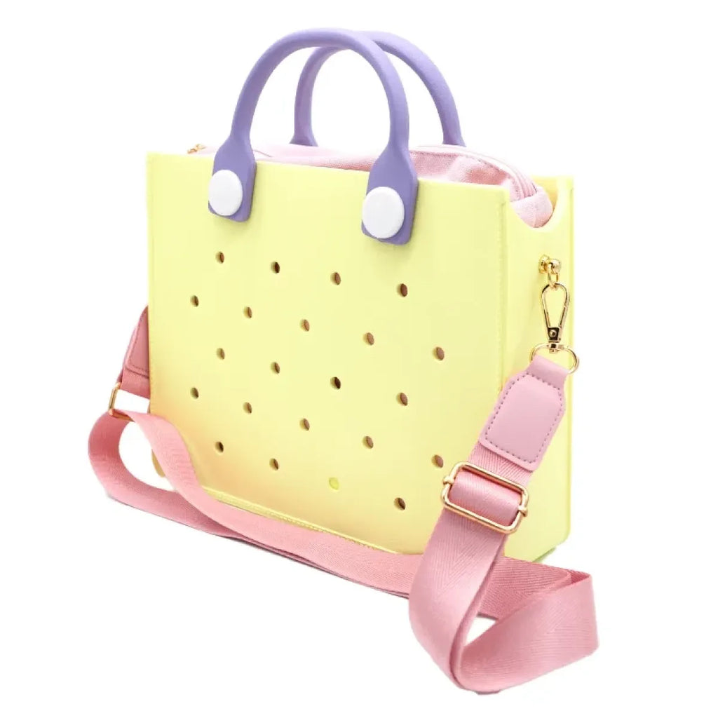 Purple EVA Charm Tote Bag with Pink Strap - Harajuku Style - Shoulder Bag - 15