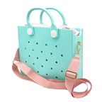 Purple EVA Charm Tote Bag with Pink Strap - Harajuku Style - Shoulder Bag - 9