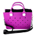 Purple EVA Charm Tote Bag with Pink Strap - Harajuku Style - Shoulder Bag - 11