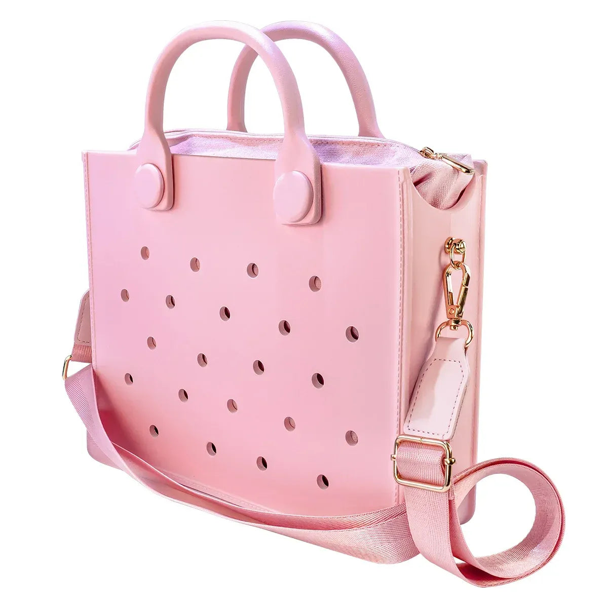 Purple EVA Charm Tote Bag with Pink Strap - Accessories - Shoulder Bag - 13