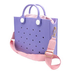 Purple EVA Charm Tote Bag with Pink Strap - Harajuku Style - Shoulder Bag - 10