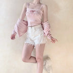 Pink Sweet Plaid Ribbon Crop Top - Women’s Clothing & Accessories - Crop Tops - 6