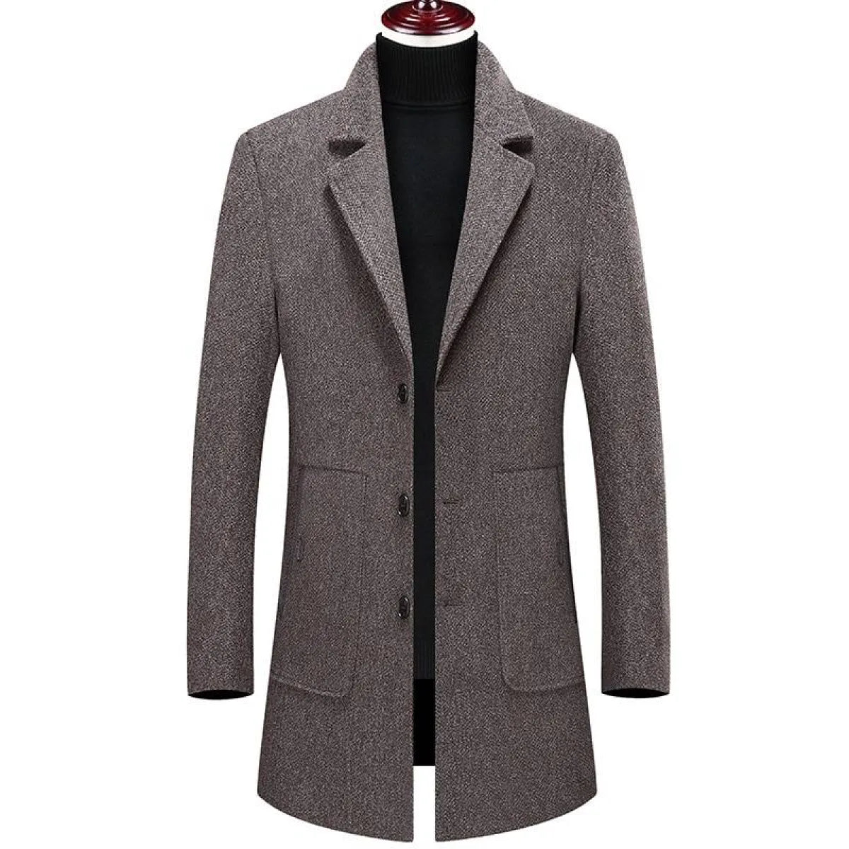 Plaid Button Coat - Men’s Clothing & Accessories - 1