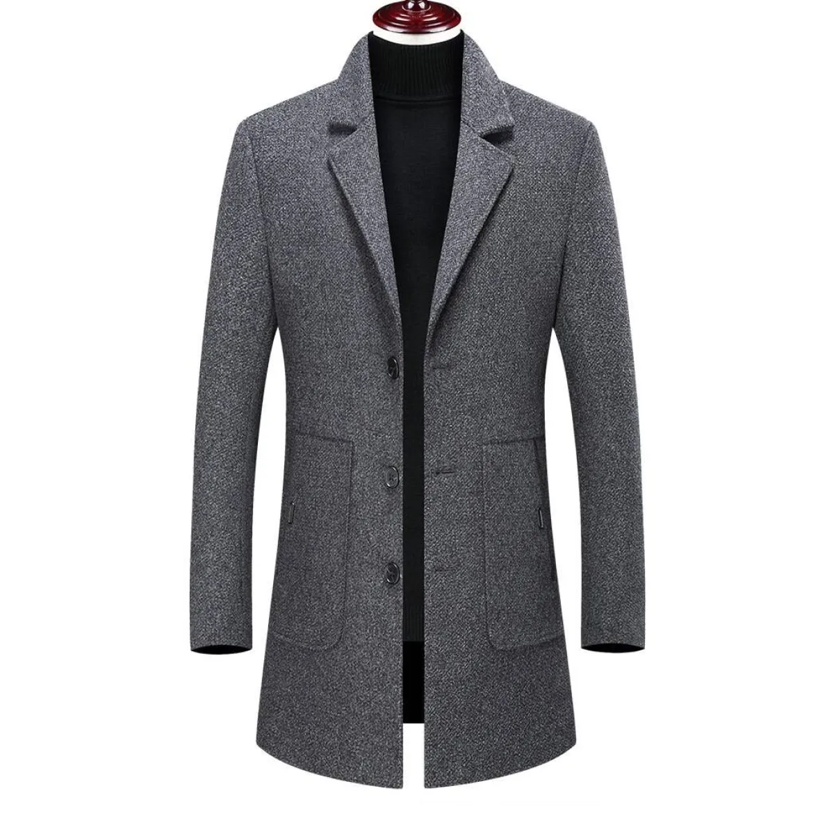 Plaid Button Coat - Men’s Clothing & Accessories - 8