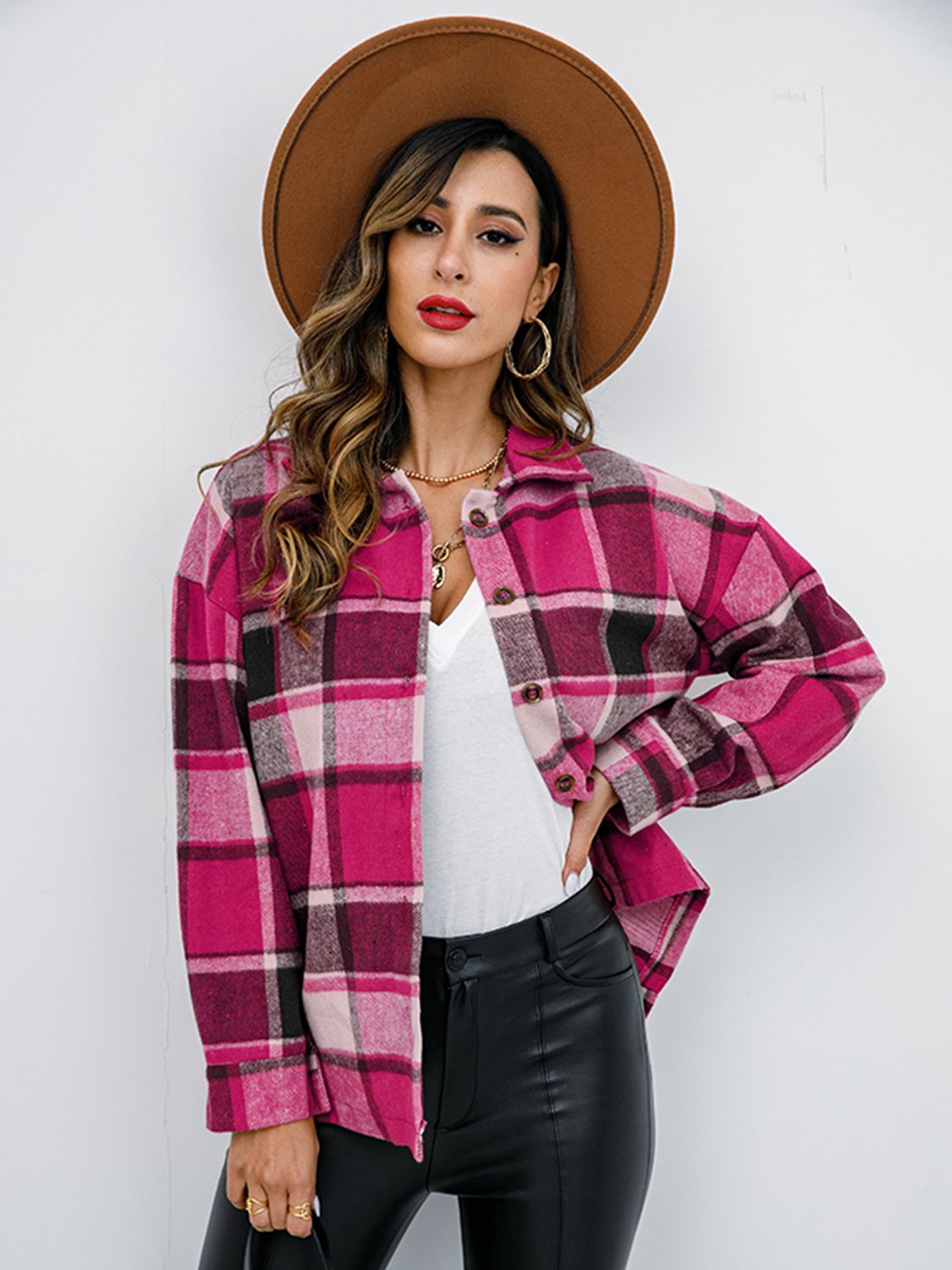 Plaid Button-Down Jacket - Jackets & Coats - Coats & Jackets - 10 - 2024