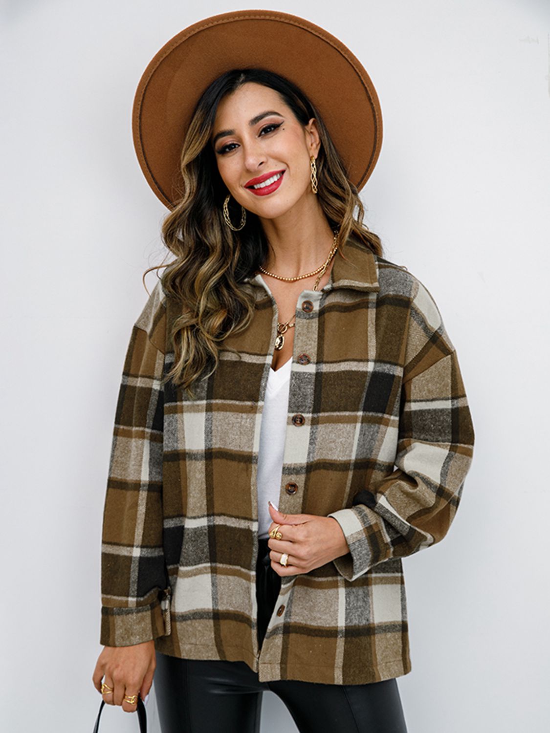 Plaid Button-Down Jacket - Jackets & Coats - Coats & Jackets - 14 - 2024