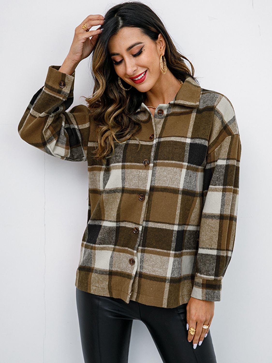 Plaid Button-Down Jacket - Jackets & Coats - Coats & Jackets - 16 - 2024