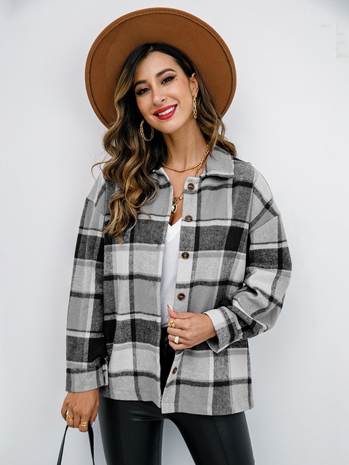 Plaid Button-Down Jacket - Jackets & Coats - Coats & Jackets - 20 - 2024