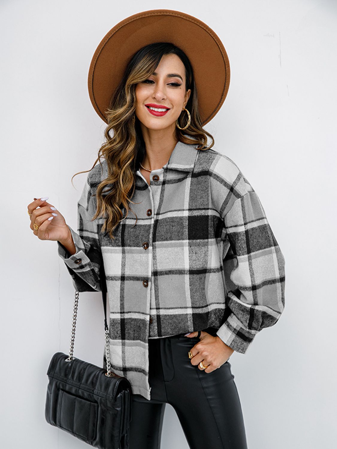 Plaid Button-Down Jacket - Jackets & Coats - Coats & Jackets - 21 - 2024