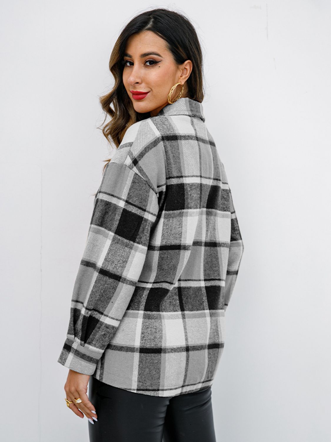 Plaid Button-Down Jacket - Jackets & Coats - Coats & Jackets - 23 - 2024