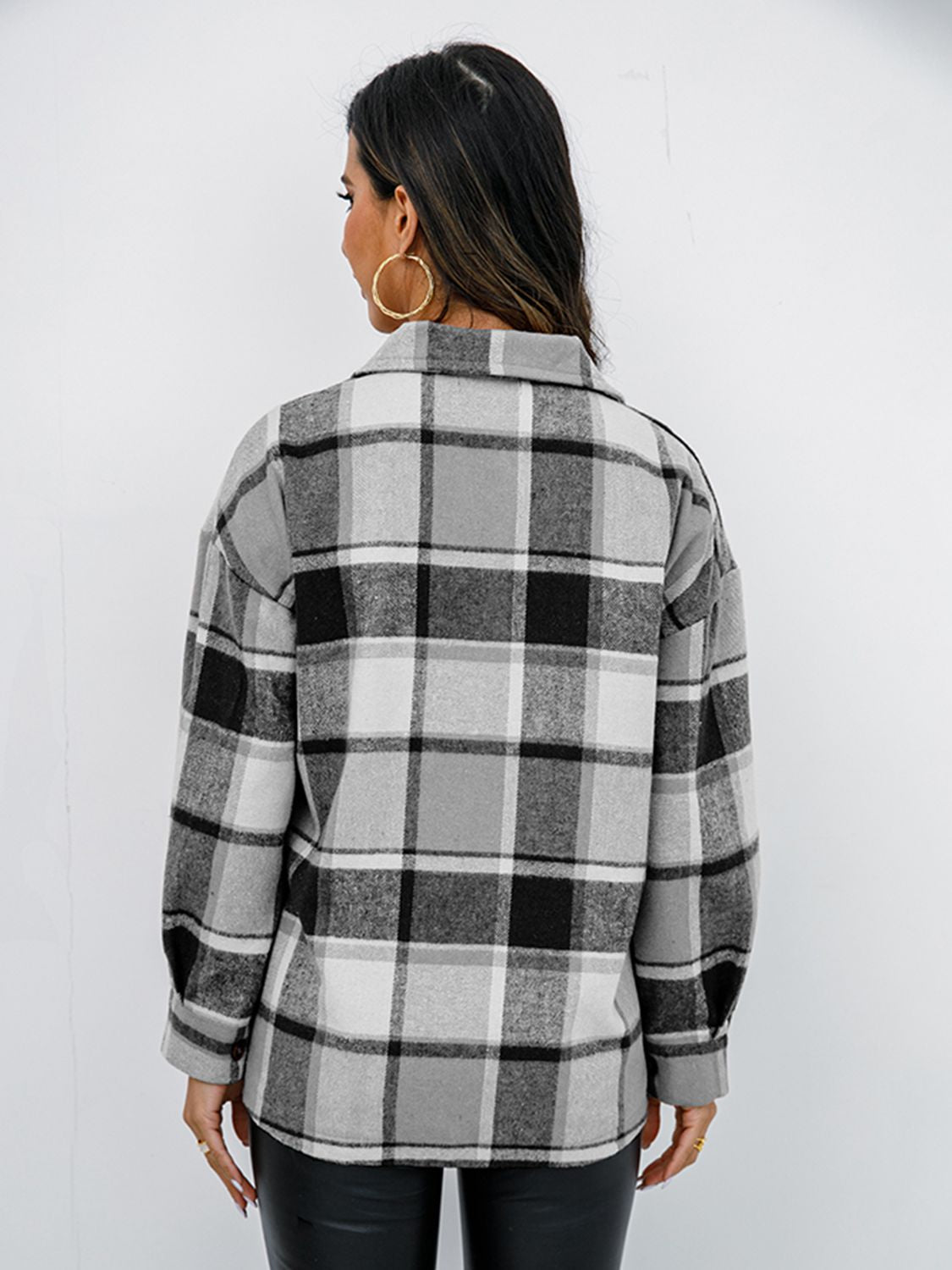 Plaid Button-Down Jacket - Jackets & Coats - Coats & Jackets - 24 - 2024