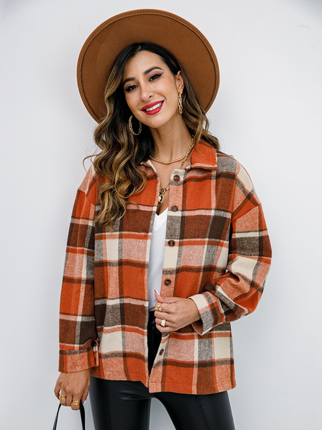 Plaid Button-Down Jacket - Jackets & Coats - Coats & Jackets - 3 - 2024