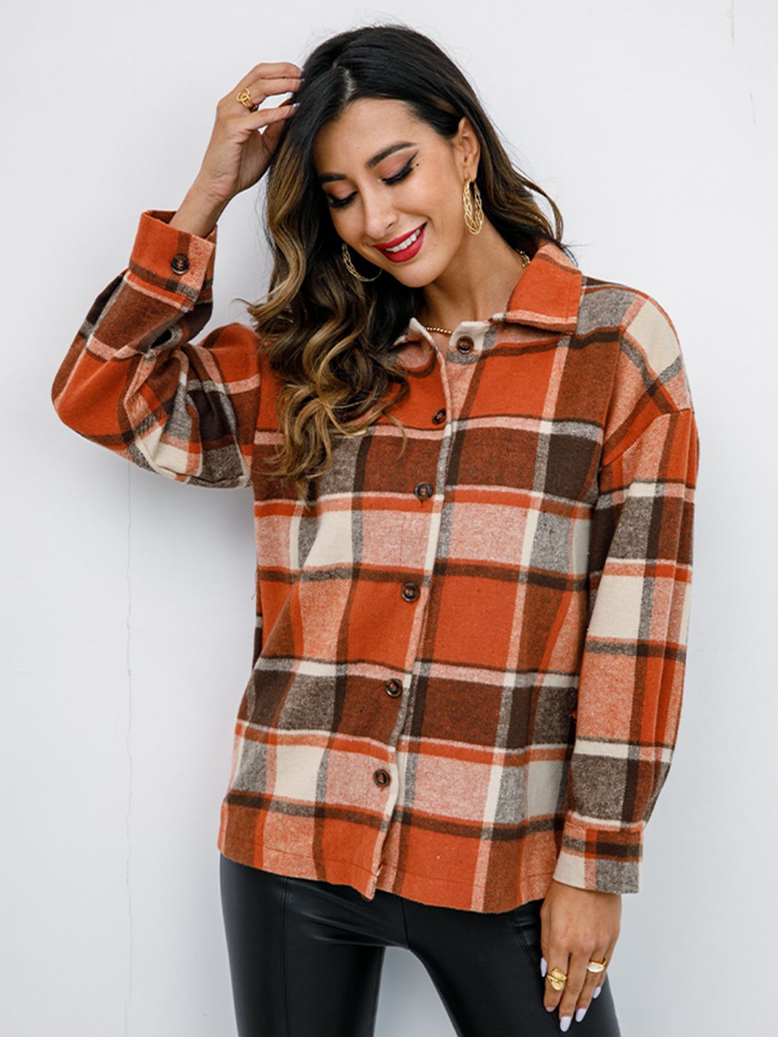 Plaid Button-Down Jacket - Jackets & Coats - Coats & Jackets - 5 - 2024