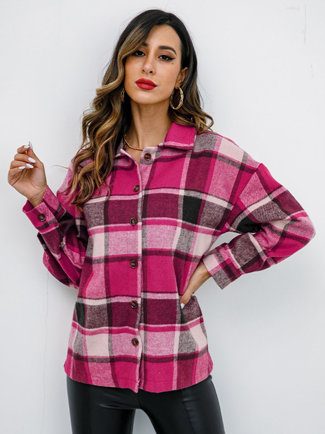 Plaid Button-Down Jacket - Jackets & Coats - Coats & Jackets - 8 - 2024