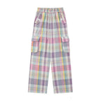 Pastel Plaid Cargo Pants – Y2K Harajuku Streetwear Aesthetic - Bottoms - Women’s Pants - 5