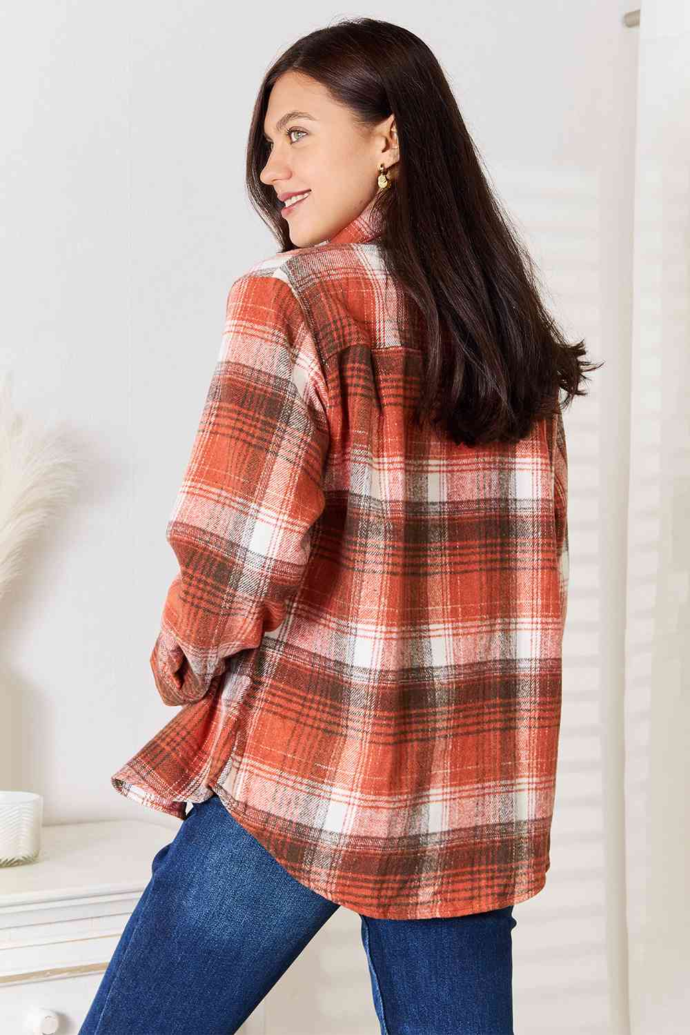 Plaid Collared Neck Long Sleeve Shirt - T-Shirts - Shirts & Tops - 2 - 2024