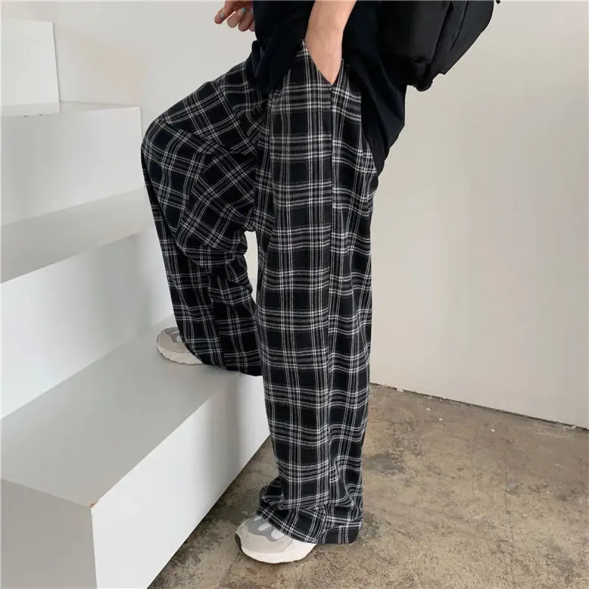 Plaid Harajuku Wide Leg Pants - Bottoms - Women’s Pants - 2
