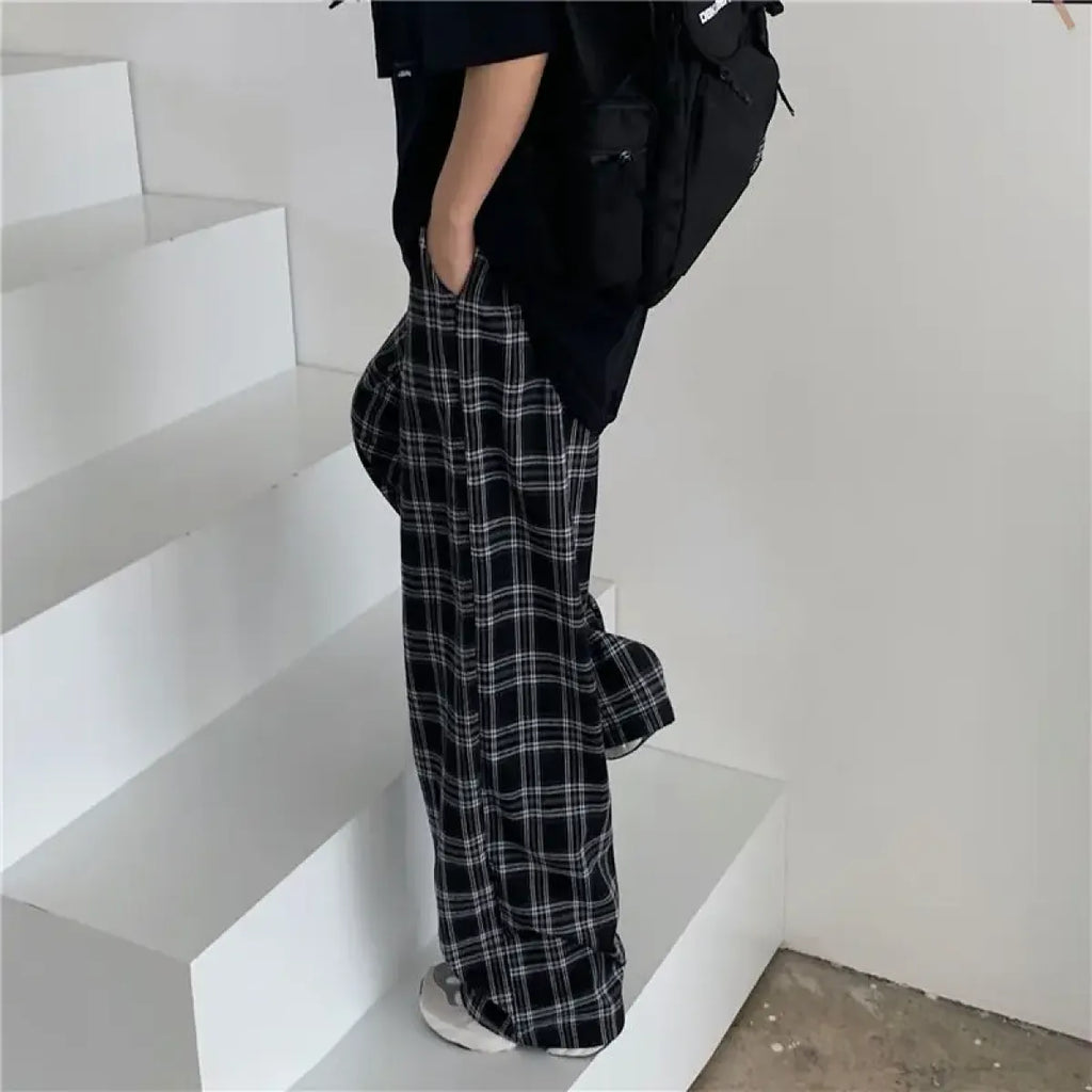 Plaid Harajuku Wide Leg Pants - Bottoms - Women’s Pants - 4
