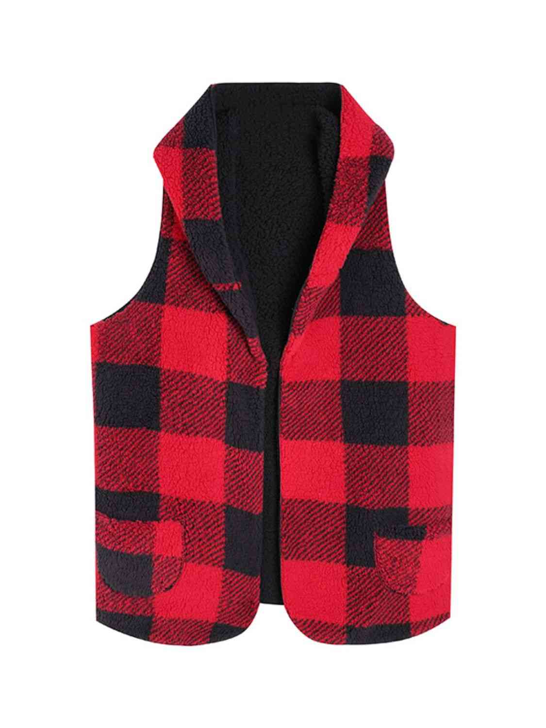 Plaid Hooded Vest - All Products - Vests - 3 - 2024