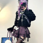 Plaid Layered Skirt – Harajuku Punk Gothic Lolita Style - Bottoms - Short - Round - Skirts - 3