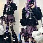 Plaid Layered Skirt – Harajuku Punk Gothic Lolita Style - Bottoms - Short - Round - Skirts - 6