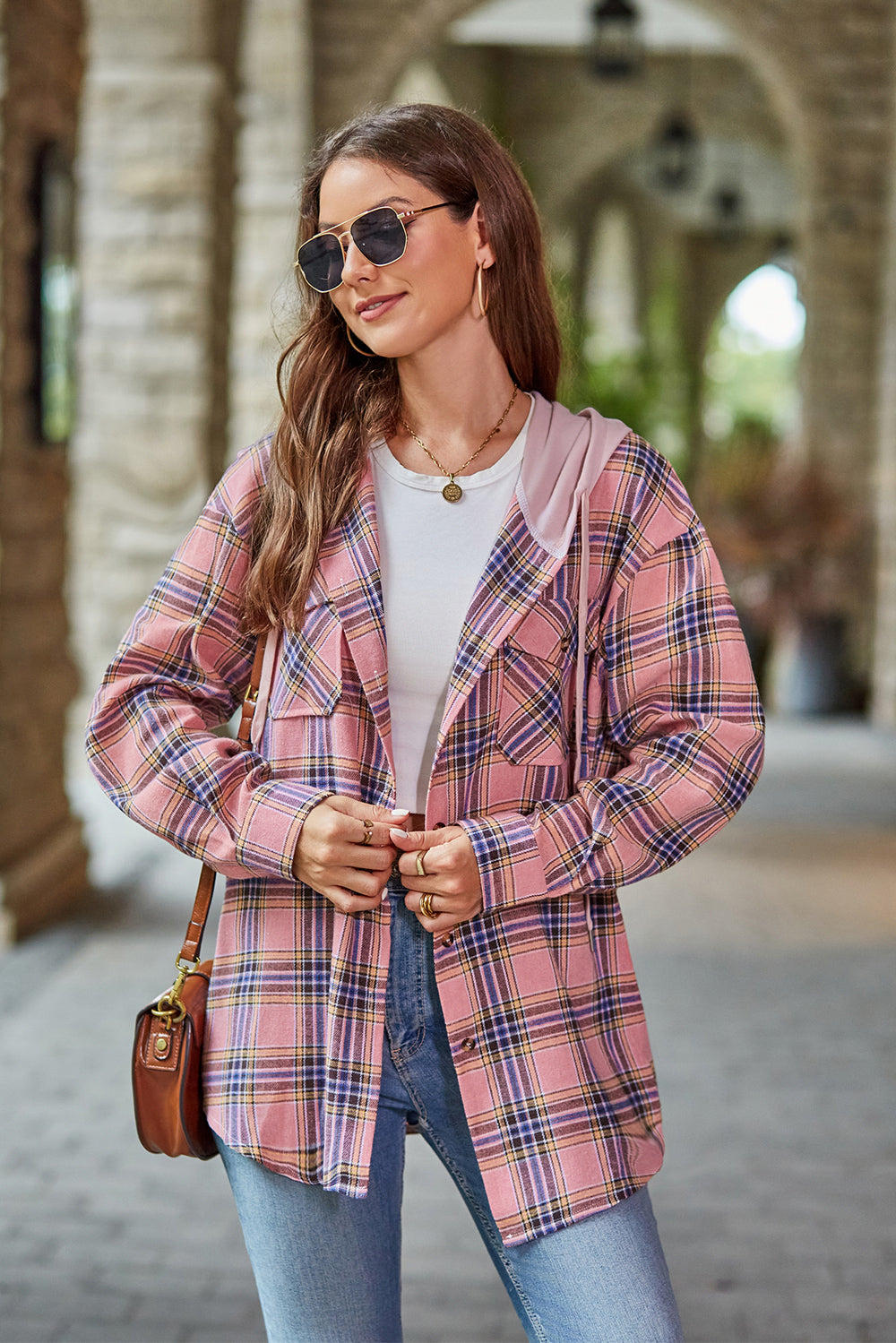 Plaid Long Sleeve Hooded Jacket - Jackets & Coats - Coats & Jackets - 3 - 2024