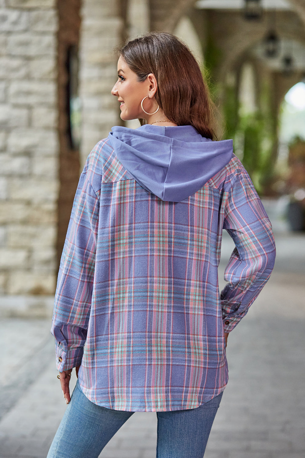 Plaid Long Sleeve Hooded Jacket - Jackets & Coats - Coats & Jackets - 12 - 2024