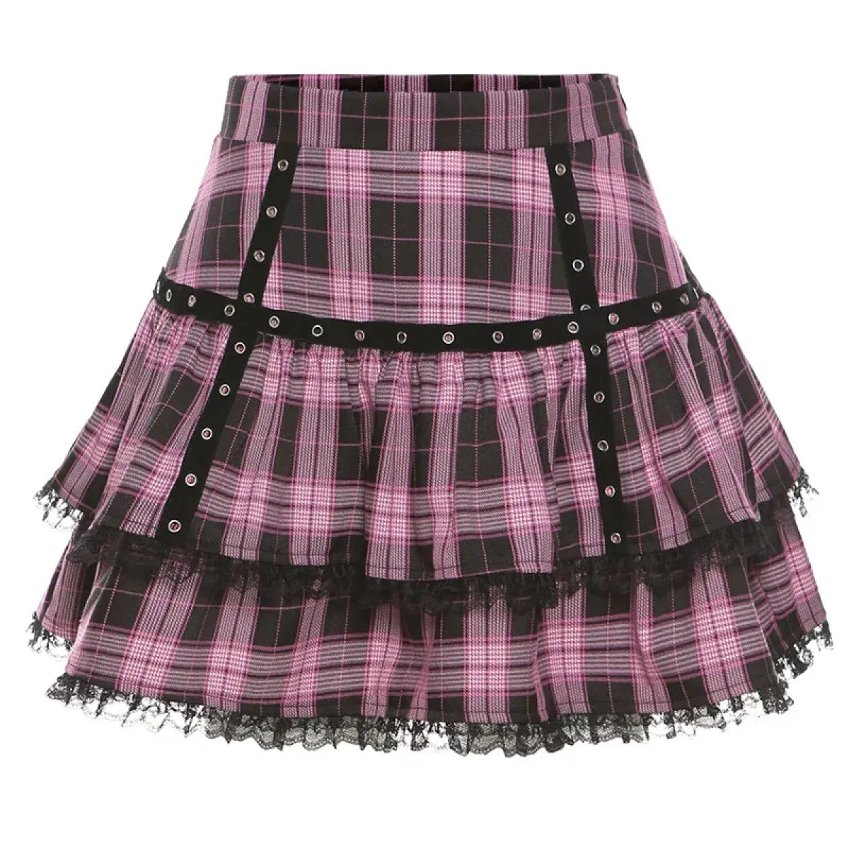Lolita Plaid Mini Skirt – Gothic Harajuku - Bottoms - Short - Skirts - 6